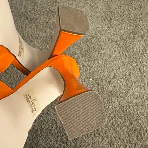 Chase + Chloe Orange Platform Mule Heels Size 5.5 - Picture 11 of 12